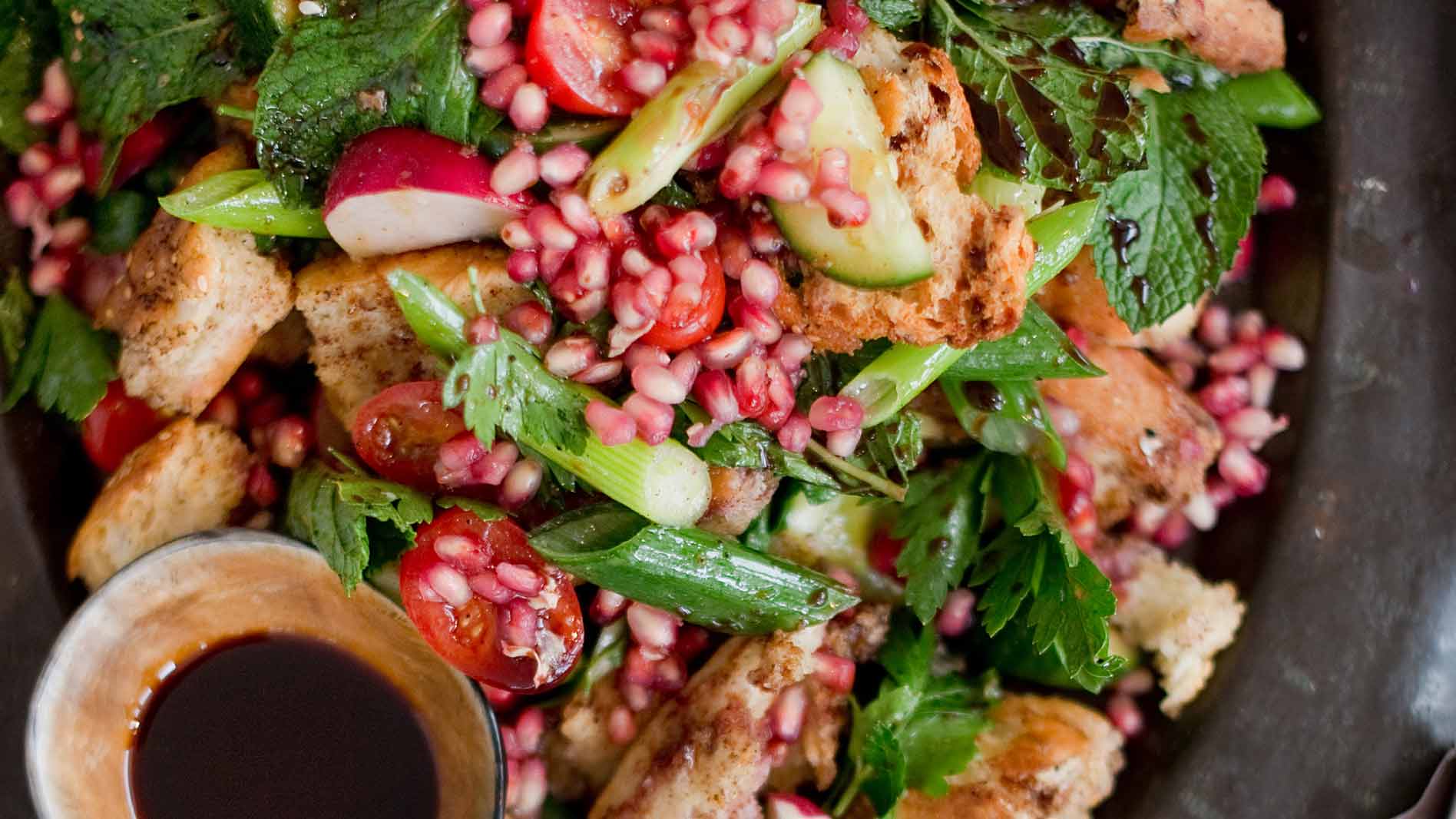 Fattoush and Pomegranate Salad