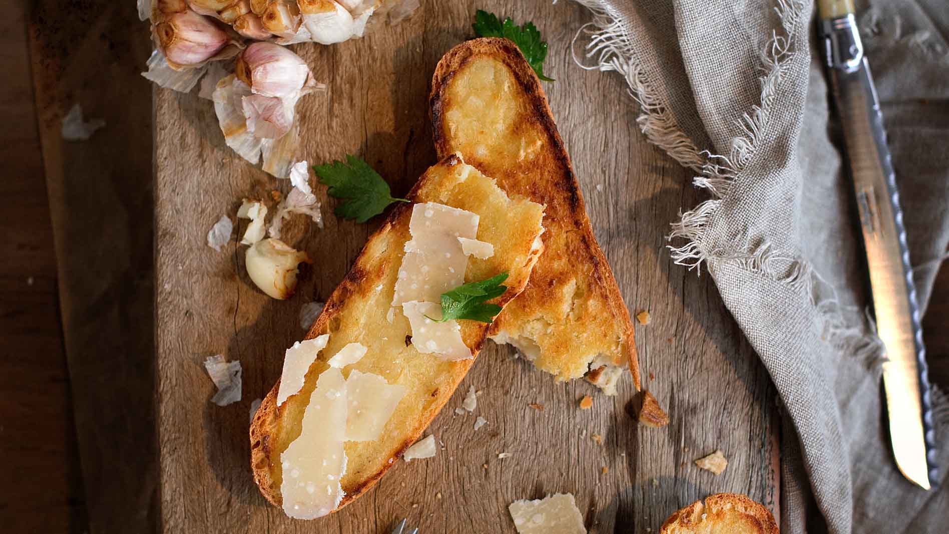 Rustic Baguette with Roast Garlic