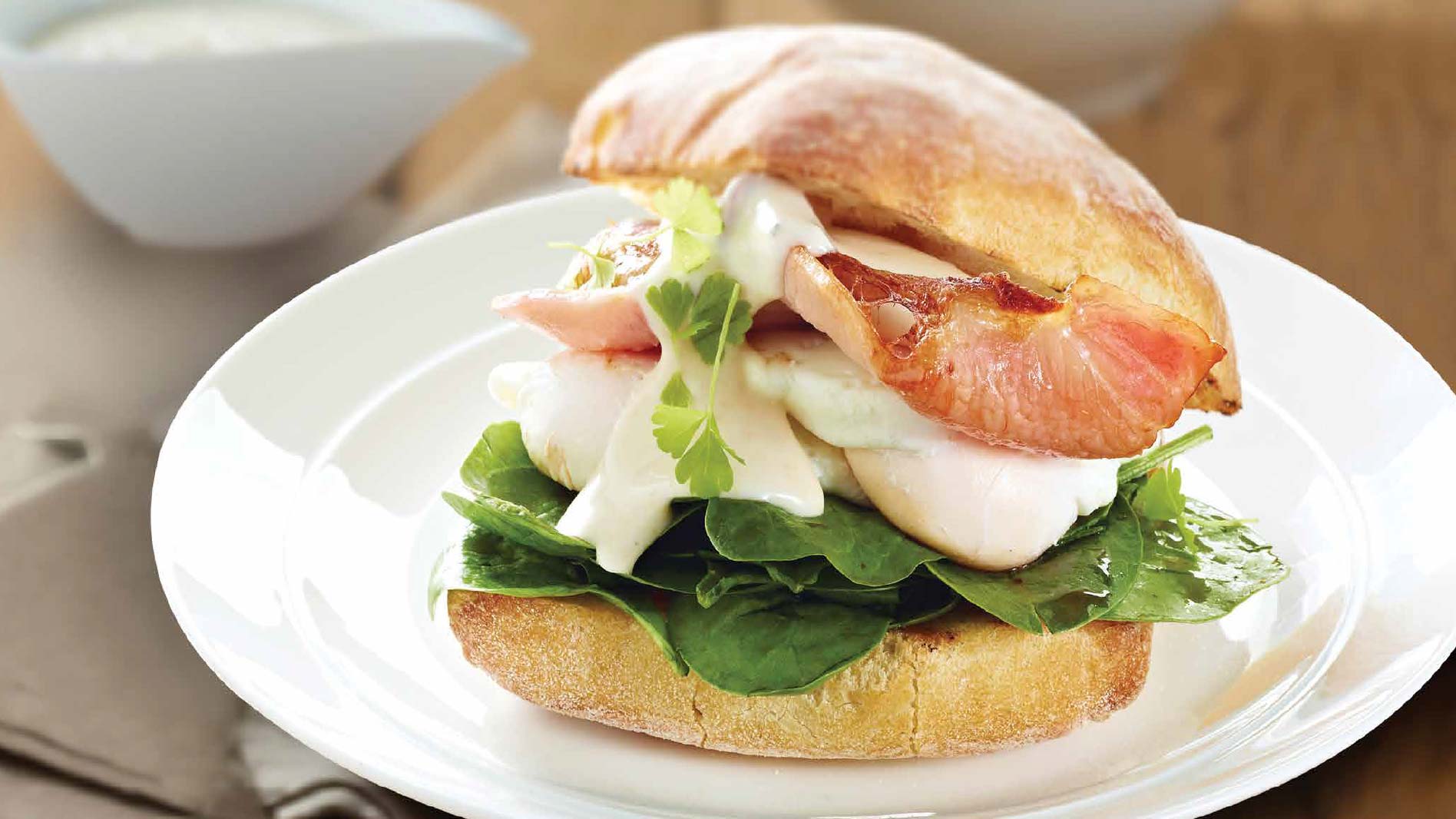 Poached Egg and Bacon Roll