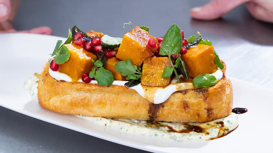 Roasted Pumpkin and Goats Cheese Tartine - Goodman Fielder Food Service