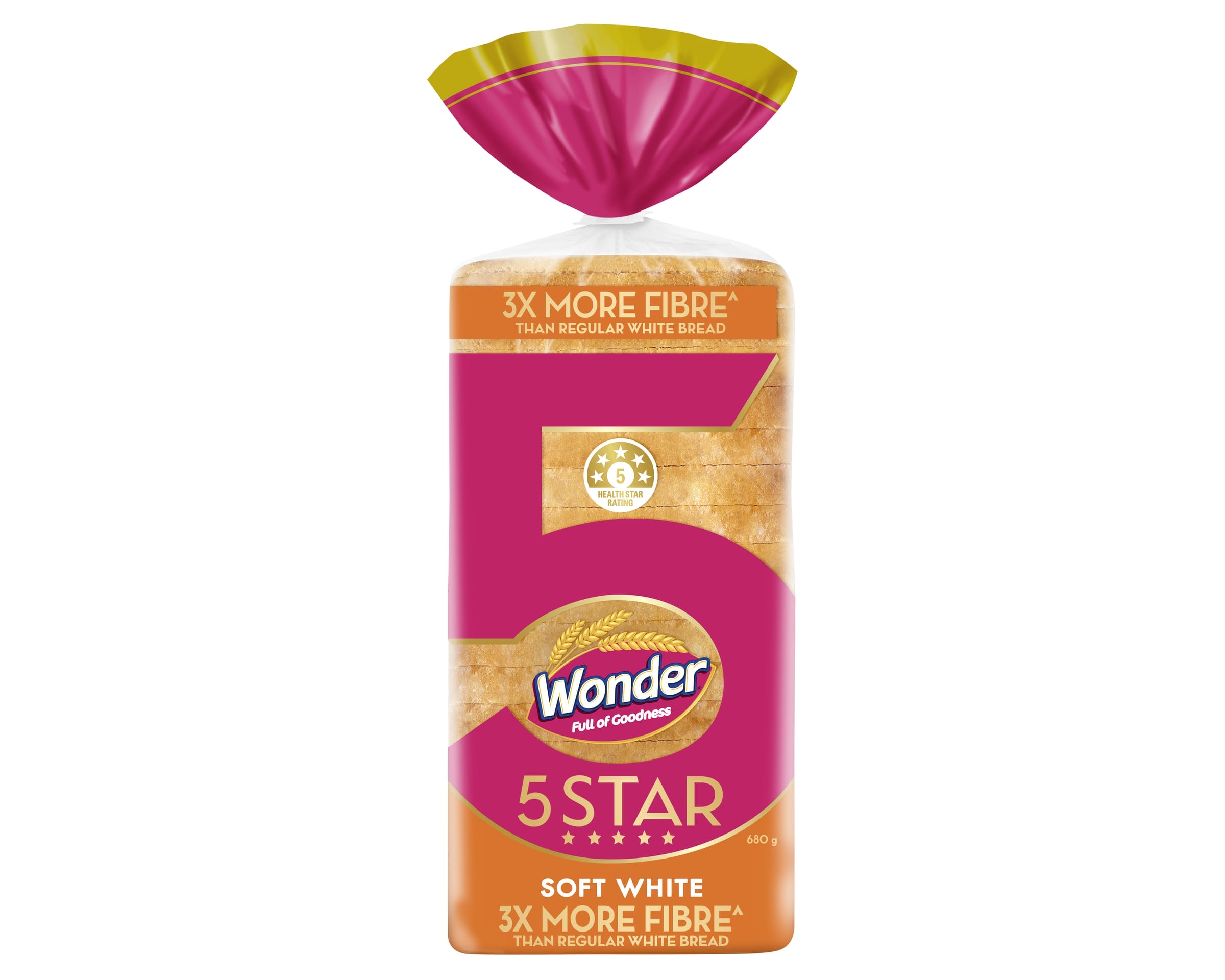 Wonder 5 Star Soft White Sliced Bread 680 g